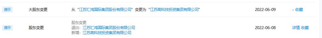 1.jpg 江苏省环保集团股东调整 汇鸿集团退出 江苏高科技投资集团成为第一大股东(图1)