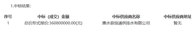 贵州省惠水县城污水处理三期工程特许经营项目采购社会资本方的中标(成交)结果公告(图1)