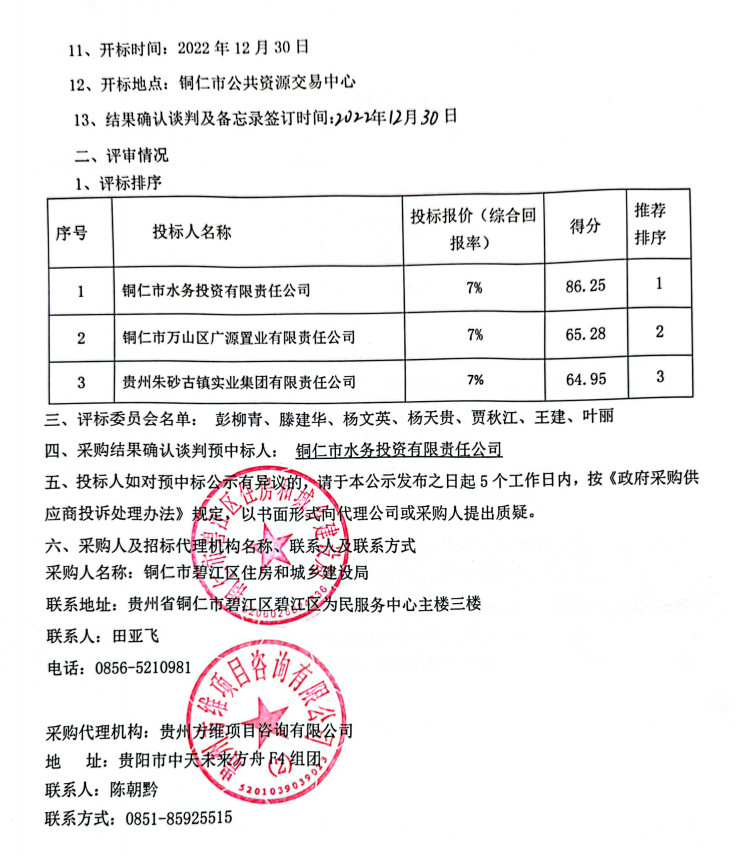 总投资超4亿元 铜仁市锦江河生态保护与开发利用建设项目PPP社会资本采购预中标结果公示(图2)